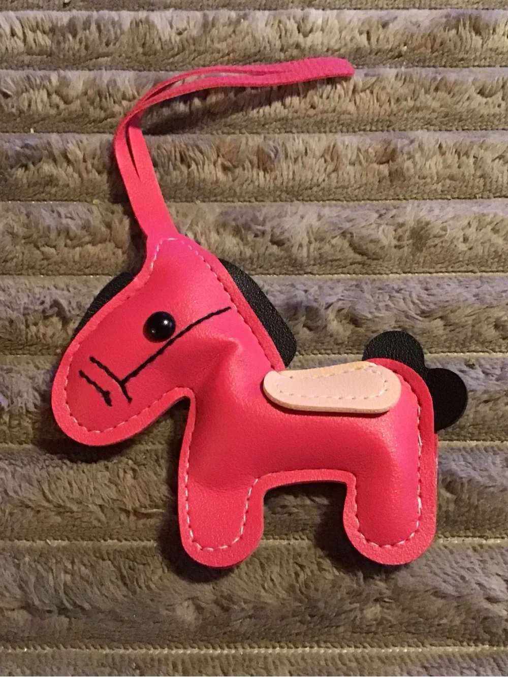 Pink Leather Horse Bag Charm